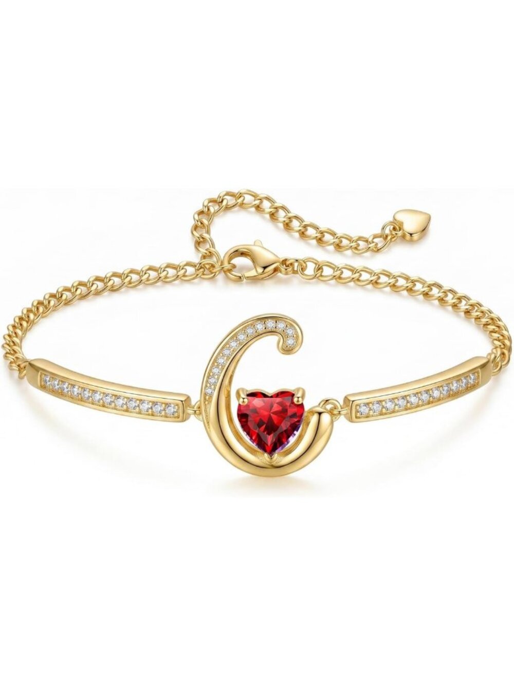 18k Gold Plated A-Z Initial Bangle Bracelet for Women - Personalized Jewelry